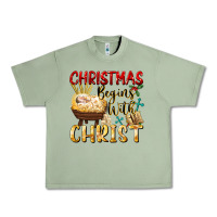Oil Green christmas begins with christ Urban Heavy Tee - FaDigitalArtStudio