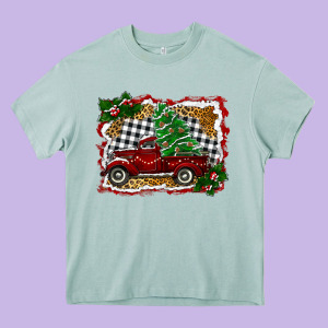 Christmas Truck With Christmas Tree Heavy Core Tee Designed By Ranaportraitstore