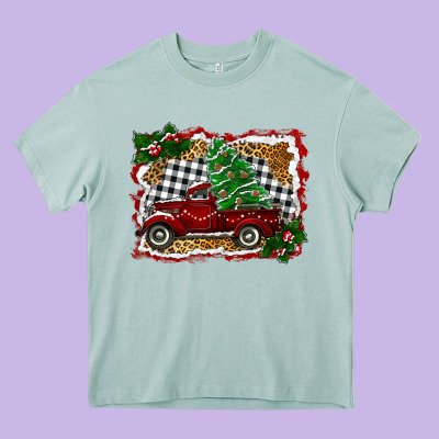 Christmas Truck With Christmas Tree Heavy Core Tee Designed By Ranaportraitstore