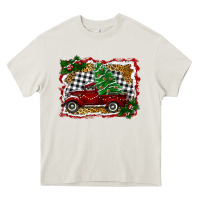 Cream Christmas Truck With Christmas Tree Heavy Core Tee - RanaPortraitStore