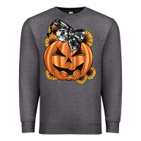 Charcoal Heather sunflower pumpkin Premium Sweatshirt - JahusDesignShop