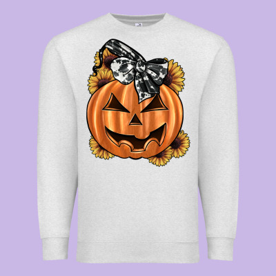 Sunflower Pumpkin Premium Sweatshirt Designed By Jahusdesignshop