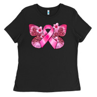 Black Cancer butterfly Ladies Tee - FaDigitalArtStudio