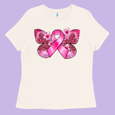 Cancer Butterfly Ladies Tee Designed By Fadigitalartstudio