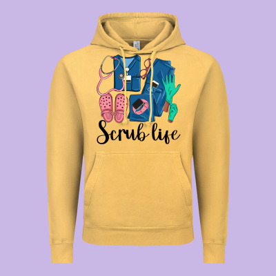 Scrub Life Nurse Vintage Hoodie Designed By Lillyallendesigns