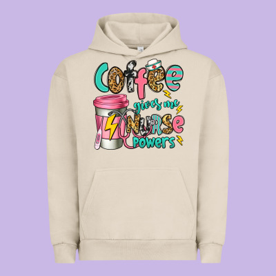 Coffee Gives Me Nurse Powers Urban Hoodie Designed By Jasminsmagicworld