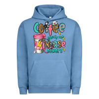 Pigment Pebble Blue coffee gives me nurse powers Urban Hoodie - Jasminsmagicworld