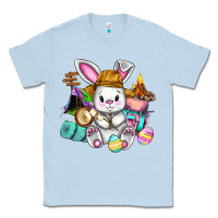 Dusty Blue Easter Day Camper  Happy Easter Day Classic Tee - CowGirlArtShop