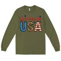 Army Green god bless the usa Long Sleeve Tee - BundleAndBundleShop