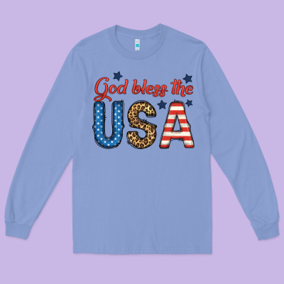 God Bless The Usa Long Sleeve Tee Designed By Bundleandbundleshop