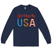 Navy god bless the usa Long Sleeve Tee - BundleAndBundleShop