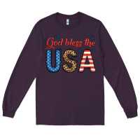 Plum god bless the usa Long Sleeve Tee - BundleAndBundleShop