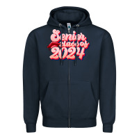 Navy senior class of 2024 Zipper Hoodie - JahusDesignShop