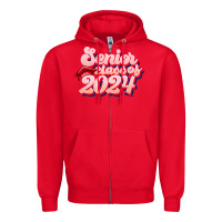 Red senior class of 2024 Zipper Hoodie - JahusDesignShop