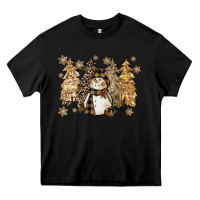 Black snowman with christmas trees 11inches Heavy Core Tee - CowGirlArtShop