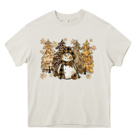 Cream snowman with christmas trees 11inches Heavy Core Tee - CowGirlArtShop