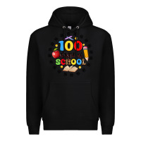 Black 100 days of school Premium Hoodie - Artiststas
