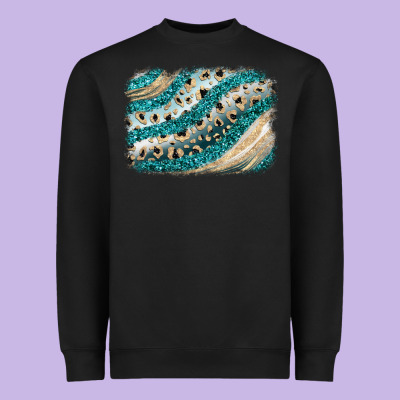 Turquoise Glitter Background Heavyweight Sweatshirt Designed By Jahusdesignshop