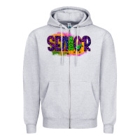 Heather Grey senior 2024 halloween Zipper Hoodie - JahusDesignShop