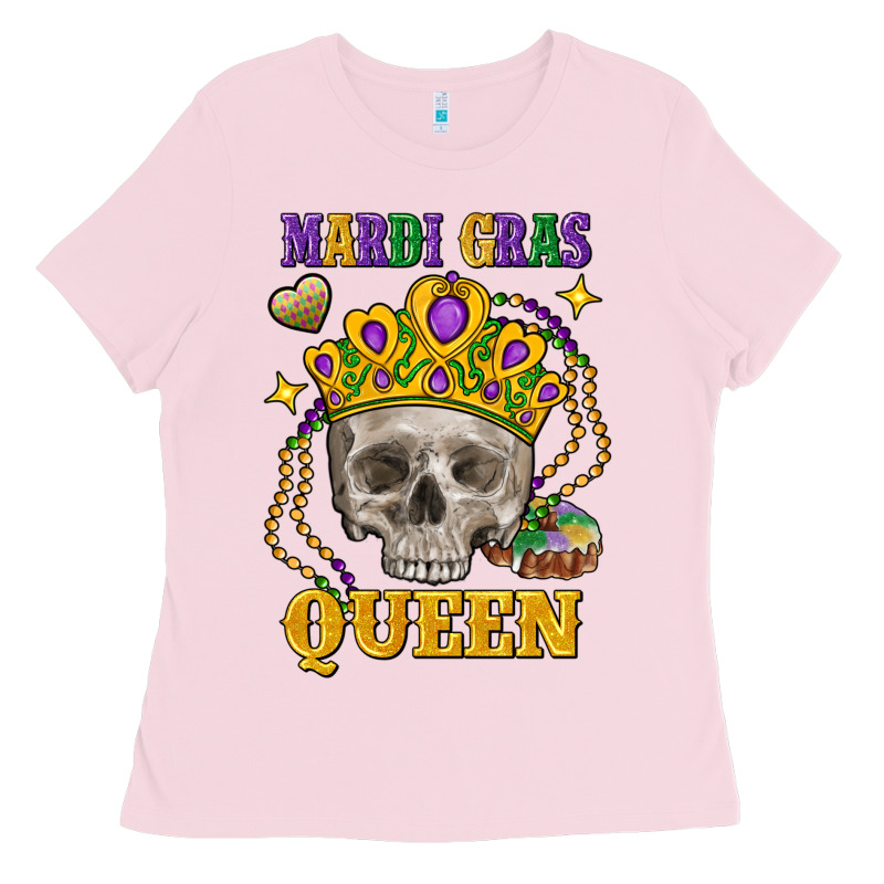 Skull Mardi Gras Queen Ladies Tee by FaDigitalArtStudio | Teevron