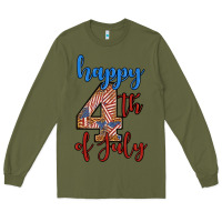 Army Green happy 4th of july Long Sleeve Tee - BundleAndBundleShop