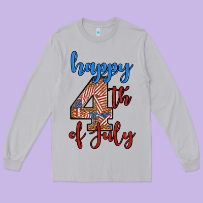 Happy 4th Of July Long Sleeve Tee Designed By Bundleandbundleshop