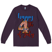 Plum happy 4th of july Long Sleeve Tee - BundleAndBundleShop