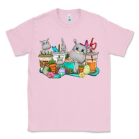 Bubblegum Pink Easter Hippopotamus coffee cups Easter Day Classic Tee - CowGirlArtShop