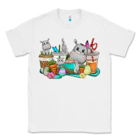 White Easter Hippopotamus coffee cups Easter Day Classic Tee - CowGirlArtShop