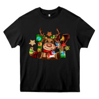 Black reindeer joy christmas Heavy Core Tee - CowGirlArtShop