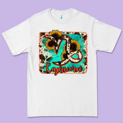 Capricorn Turquoise Cowhide Premium Tee Designed By Ranaportraitstore