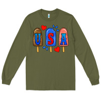 Army Green usa popsicles Long Sleeve Tee - BundleAndBundleShop