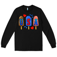 Black usa popsicles Long Sleeve Tee - BundleAndBundleShop