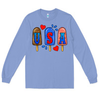 Colony Blue usa popsicles Long Sleeve Tee - BundleAndBundleShop
