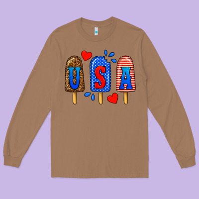 Usa Popsicles Long Sleeve Tee Designed By Bundleandbundleshop