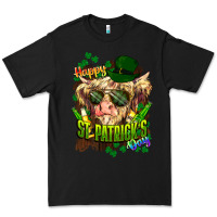 Black St. Patrick's Day Cow Premium Tee - HowdyJamesFarm
