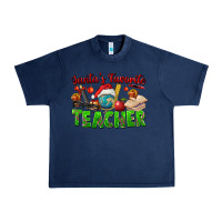 Navy Santa's Favorite Teacher Urban Heavy Tee - FaDigitalArtStudio