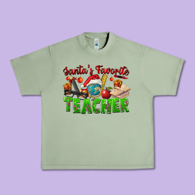 Santa's Favorite Teacher Urban Heavy Tee Designed By Fadigitalartstudio