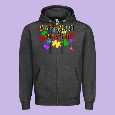 Different Is Beautiful Zipper Hoodie Designed By Jahusdesignshop
