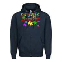 Navy different is beautiful Zipper Hoodie - JahusDesignShop