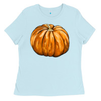 Baby Blue Pumpkin Ladies Tee - FaDigitalArtStudio