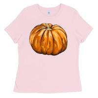 Bubblegum Pink Pumpkin Ladies Tee - FaDigitalArtStudio