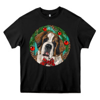 Black Christmas St. Bernard Heavy Core Tee - RanaPortraitStore