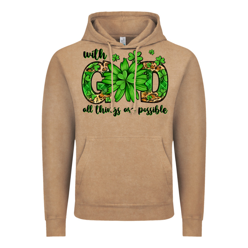 With God All Things Are Possible St. Patrick's Day Vintage Hoodie by LillyAllenDesigns | Teevron