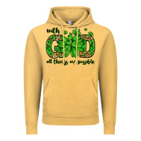 Vintage Mustard With god all things are possible St. Patrick's Day Vintage Hoodie - LillyAllenDesigns