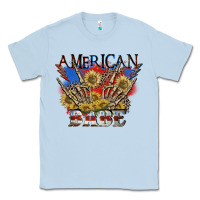 Dusty Blue American babe 4th of july Classic Tee - CowGirlArtShop