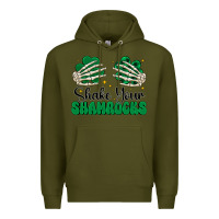 Army Green shake your shamrocks Premium Hoodie - CowhideDigitalArt