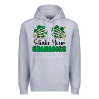 Heather Grey shake your shamrocks Premium Hoodie - CowhideDigitalArt
