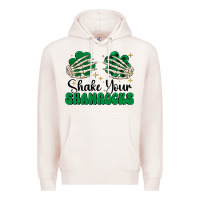 Pale Pink shake your shamrocks Premium Hoodie - CowhideDigitalArt