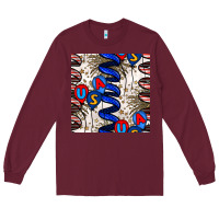 Burgundy usa balloons seamless pattern Long Sleeve Tee - BundleAndBundleShop